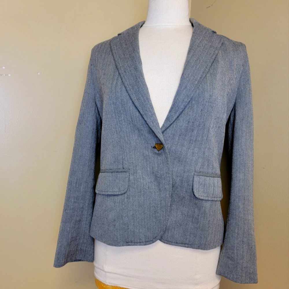 Vera Wang Princess Blazer Gray Jacket coat. Design inside.